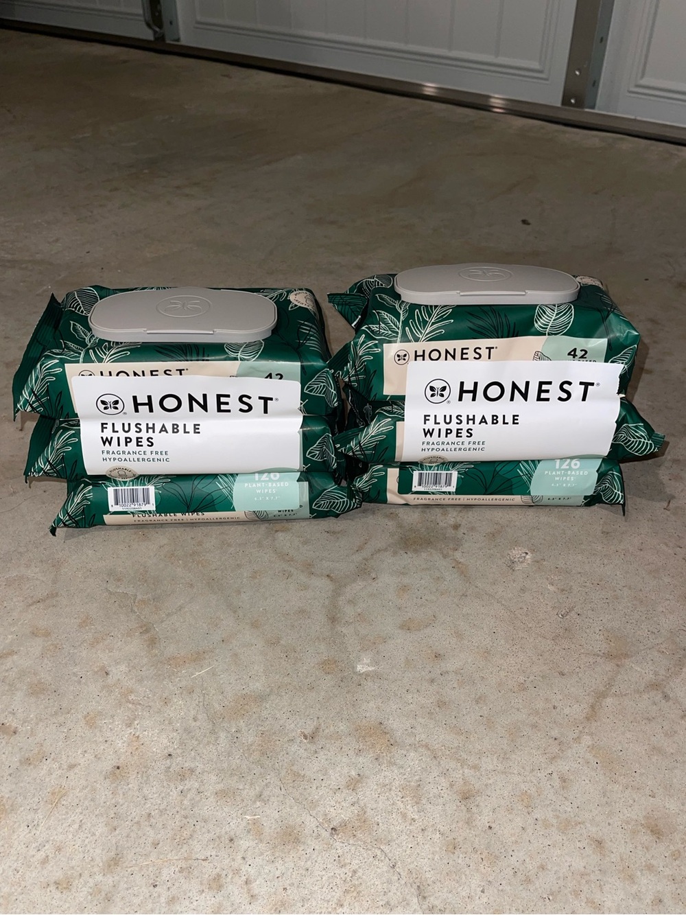 2 Packs Honest Flushable Wipes Fragrance Free Hypoallergenic 126ct Each
